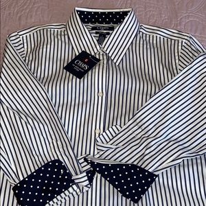 Chaps no iron 3/4-sleeve fitted shirt